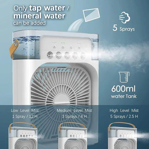Portable 3 in 1 Mist Air Conditioner Fan | Humidifier Air Cooler